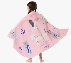 Asciugamano da Spiaggia per Bambini Certificato OEKO TEX-100, Morbidissimo Cotone Organico, Stampe Animali/Tinta Unita/Quadrate - Product Image 3