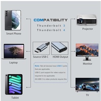 Convertisseur USB C vers HDTV 4K 60Hz, câble adaptateur USB C vers HDTV pour projecteur, téléviseur, ordinateur, iPhone, iPad