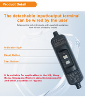 Prise électrique portable en ligne BS EMC norme britannique IP66 10A 13A 220-250V avec protection contre les surtensions pour utilisation en camping-car