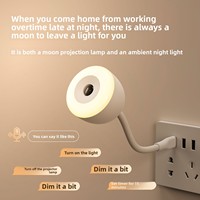 Lampe de projection lunaire en acrylique avec télécommande, commande vocale, prise USB, lampe d'ambiance pour chambre à coucher, veilleuse