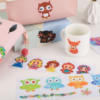Kits d'autocollants de peinture diamantée pour enfants, rouge à lèvres, rouge à lèvres, autocollants diamant d'amour, point de croix, puzzle, jouets de bricolage