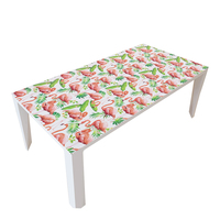 Nappe de table rectangulaire en PVC imprimé RNPT, motif cactus vert, élégante et décorative, pour hôtel, salon, salle de séjour