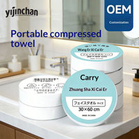 Ensemble de serviettes compressées avec logo personnalisé pour salon, spa, hôtel, serviette pour le visage 100% viscose avec emballage élégant OEM ODM