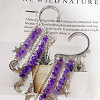 Pendientes de amatista de cristal natural Crystal Craft Healing Rose Quartz Chip Ear Hooks