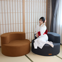 Échantillon Gratuit : Fauteuils Poufs Ronds d'Intérieur pour Salon, Fauteuil Pouf Doux en Sherpa pour Adultes