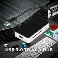 Adaptateur vidéo externe USB 3.0 vers VGA StarTech.com avec 1 hub USB femelle pour ordinateur portable - Compatible Windows - Non compatible Mac/ChromeOS/Linux