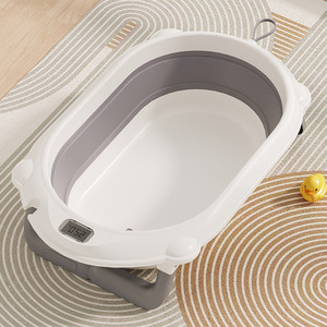 <span class=keywords><strong>Vaschetta</strong></span> per il <span class=keywords><strong>bagnetto</strong></span> del bambino con supporto pieghevole, vasca da bagno per neonati con termometro in tempo reale e supporto antiscivolo per neonati e bambini piccoli - Product Image 2