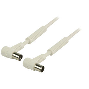 Câble coaxial coudé coaxial mâle vers femelle IEC 25m blanc - Product Image 1