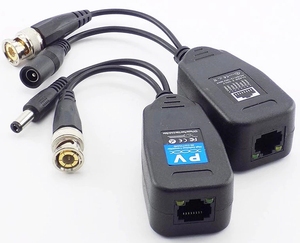 Transceptor de vídeo pasivo CCTV coaxial BNC <span class=keywords><strong>Balun</strong></span>, conectores a RJ45 BNC macho para cámara de vídeo CCTV HDTVI/AHD - Product Image 1