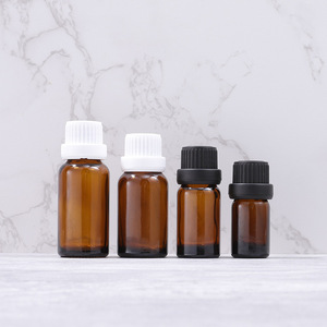 <span class=keywords><strong>Bouteille</strong></span> d'huile essentielle colorée de 5 à 100 ml avec grand couvercle, flacon en verre pour solution d'essence, flacon cosmétique marron de 15 ml séparé - Product Image 2
