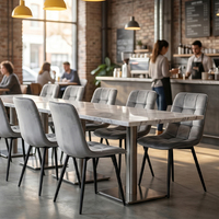 Chaises de cuisine françaises chinoises, mobilier de maison unique, chaises de salle à manger, chaise de salle à manger marron et noire en velours