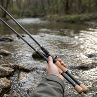 Canne à pêche en fibre de carbone avec poignée en liège et anneaux Fuji, longue portée, 1,98 m 2,06 m, pour la pêche à la perche en ruisseau