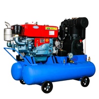 Compresseur d'air refroidi à l'eau de la barre 200L du lecteur 10 du moteur diesel 22HP pour le pulvérisateur de ciment