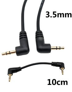 10cm 90度直角2ポール3ポール3.5mm Auxオーディオフラットケーブルコード男性-男性用電話車Auxスピーカー - Product Image 5