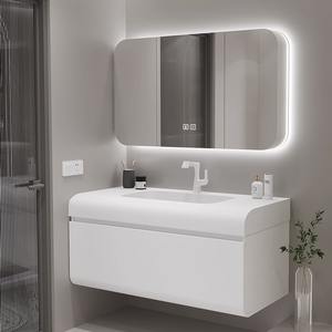 Équipement de toilette Led miroir armoire salle de bain vanité bassin évier ensemble luxe moderne marbre salle de bain vanité armoire - Product Image 4