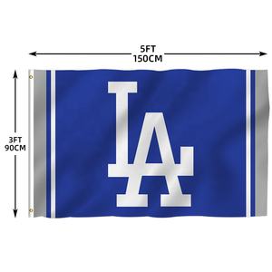Venta caliente 3x5FT Personalizable Al Aire Libre Béisbol Dodgers Banderas Poliéster s Equipo Banners Impresión digital Seguro automotriz - Product Image 6