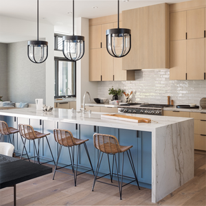 Custom Design Kitchen <strong>Cabinet</strong> Farmhouse Oak Wood Stained Shaker L Shape Kitchen <strong>Cabinet</strong> with Island - Product Image 5