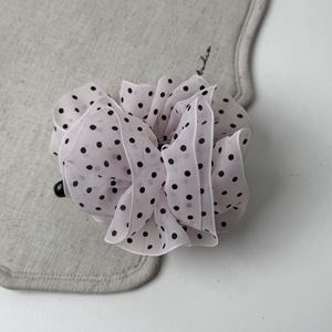 Pince à cheveux élégante à pois en maille, couleur unie, pince banane pour femme - Product Image 2