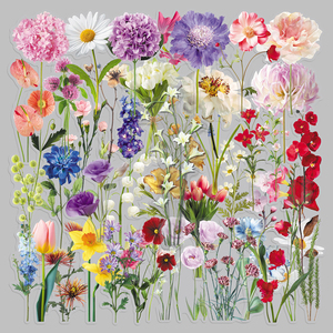 50 Uds. Pegatinas Creativas Personalizadas <span class=keywords><strong>de</strong></span> Flores Frescas <span class=keywords><strong>de</strong></span> Alta Estética <span class=keywords><strong>para</strong></span> Diario, Regalo, Cuaderno - Venta al por Mayor <span class=keywords><strong>de</strong></span> Fábrica - Product Image 1
