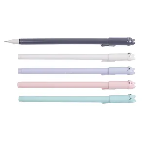 热卖彩色可爱卡通造型写手笔细长身体中性笔学生用钢笔