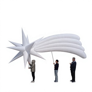 Étoile <span class=keywords><strong>filante</strong></span> à <span class=keywords><strong>LED</strong></span> portative avec support, accessoire lumineux pour défilé de Noël, ventilateur intégré, alimentation par prise secteur - Product Image 4