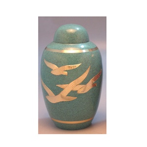 Urne funéraire avec un design comme des oiseaux allant à la maison Urne de crémation et souvenirs Urne commémorative métallique pour les services funéraires - Product Image 4