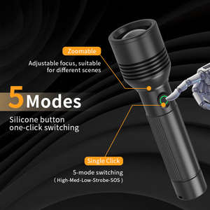 Tùy chỉnh khẩn cấp cắm trại cầm tay mạnh mẽ chiến thuật EDC Led đèn pin USB công suất cao sạc <span class=keywords><strong>Torch</strong></span> ánh sáng tầm xa - Product Image 4