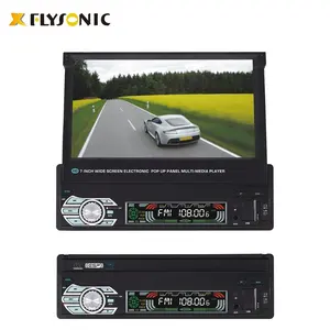 (FY8001) Flysonic单din车载收音机播放器，带可伸缩的7英寸薄膜晶体管触摸屏，不带DVD