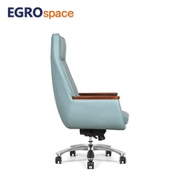 EGROspace Chaise de bureau de direction en cuir de luxe, pivotante, à dossier haut, pour réunion et réception, mobilier moderne haut de gamme