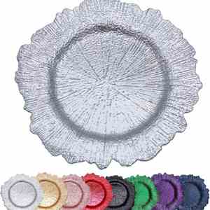 Assiettes de présentation dorées en plastique pour mariages et réceptions, grandes assiettes dorées de 33 cm pour événements - Product Image 6