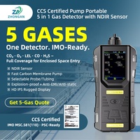 Détecteur de gaz marin portable 5-en-1 (CO, H2S, CO2, O2, LEL) avec aspiration par pompe, garantie 2 ans