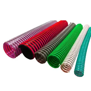 Manguera de línea de conducto de tubo espiral de descarga de succión de bomba de agua de hélice de PVC reforzada de plástico Flexible con Su corrugado o plano
