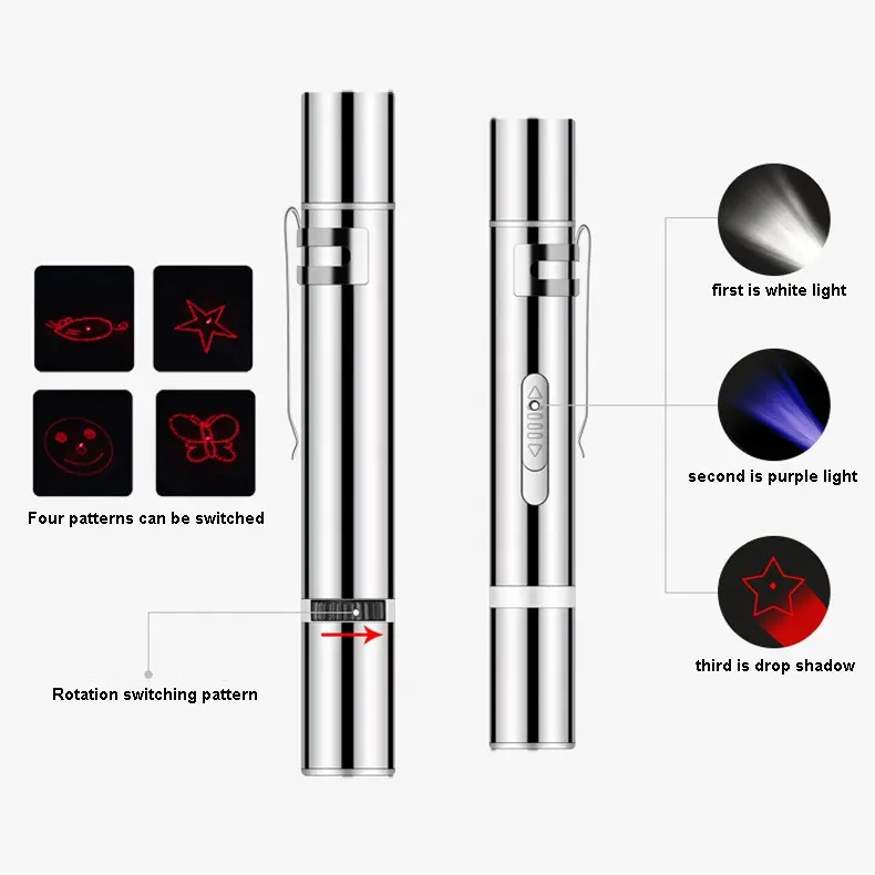 USB charge Red Laser Presentation Remote Click Pen for cat dog play, Wireless Presenter Laser Pointer pen