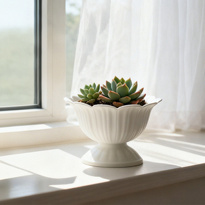 Pot de fleurs en plastique blanc de style romain, pot pour plantes succulentes, vase décoratif en plastique personnalisé, jardinière, décoration de <span class=keywords><strong>la</strong></span> maison, vente directe d'usine - Product Image 4
