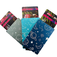 Porte-cartes de crédit en aluminium à motif spatial mignon, 3 compartiments, sans fermeture, blocage RFID, portefeuille minimaliste