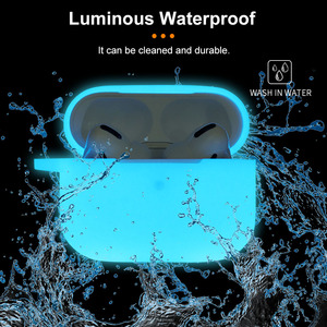 Vente en gros de coques de protection pour écouteurs en silicone lumineux et brillant dans le noir pour AirPods 1 2 3 Pro, coque antichoc - Product Image 1