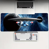 Tapis de souris de jeu étendu Trek Starship Enterprise Space, grand tapis de bureau antidérapant en caoutchouc Planet Galaxy Nebula pour PC et ordinateur portable