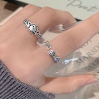 Bague fantaisie motif chat-monstre, style rétro, personnalité hip-hop, ouverte et ajustable, cadeau pour femme, idéale pour les fêtes et le quotidien, bijou