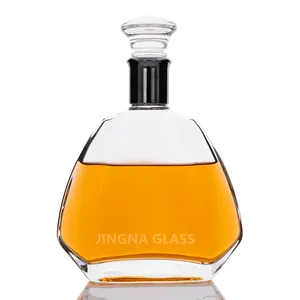 Nhà máy nóng bán sang trọng tùy chỉnh tái sử dụng thủy tinh Whisky Brandy chai Bao bì được sử dụng cho rượu vang rượu mạnh Vodka