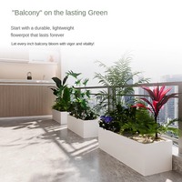 Pot de fleur extérieur en acier inoxydable pour balcon en métal