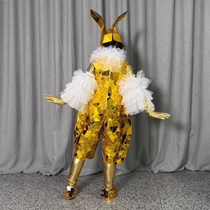 Costume de lapin miroir en or de luxe <span class=keywords><strong>pour</strong></span> femmes jolie fille Club combinaison <span class=keywords><strong>combishort</strong></span> vêtements de scène <span class=keywords><strong>pour</strong></span> femmes <span class=keywords><strong>pour</strong></span> les fêtes décorations de fête - Product Image 6