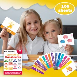 100 Tarjetas de Memoria Flash para Niños Pequeños con Números, Animales, Frutas, Letras y Palabras Visuales para Jardín de Infancia - Product Image 6
