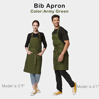 Tablier personnalisé 100% coton avec ceinture détachable et doubles poches pour restaurant, cuisine, barbecue, café