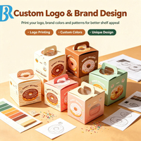 Boîte à donuts personnalisée avec logo, emballage pour donuts mochi, boîte à gâteaux, boîte à pâtisserie, boîte à biscuits, boîte à donuts sucrés pour boulangerie.