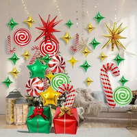 Coffret Cadeau de 46 Pièces pour Noël et Anniversaire avec Bâton de Marche, Étoile Éclatante et Ballons Arche en Aluminium