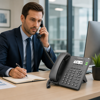 Téléphone IP PoE Flyingvoice P20P SIP 2.0 2 lignes Wi-Fi 2.4G Port USB 2.0 Écran LCD rétroéclairé 2,3 pouces Ethernet RJ45 Système d'exploitation Linux