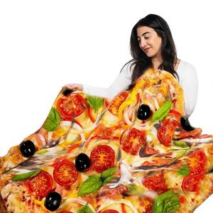 Manta de Pizza de Tortilla con Pepperoni Estampada Ehanking, Manta Redonda Realista con Diseño de Donut, Regalo Personalizado, Suave y Cómoda para Todas las Estaciones - Product Image 1