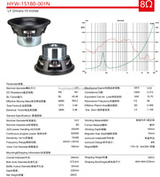 Altavoz de gran potencia de 15 pulgadas, altavoz Neo de gama alta de 3000W RMS, bobina de voz de 7 pulgadas, altavoz potente para sistema Line Array, 15180-001N