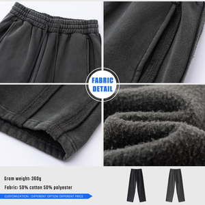 Pantalones de chándal de forro polar para hombre estilo Hip Hop vintage, diseño patchwork con efecto lavado a la nieve, con cordón ajustable, servicio OEM. - Product Image 6