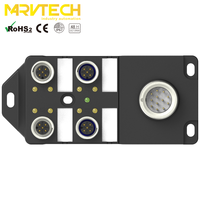 M12 4 Ports Câble Termination Simple Double Signal Électrique Optique Boîte De Jonction Noir IP67 Femelle IEC OEM ou Personnalisé